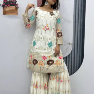 Embroidered Suit & Sharara
