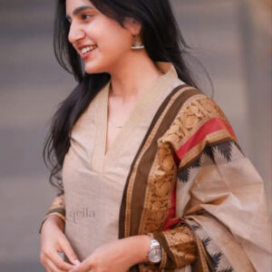 Pure KANCHI COTTON Top pant with dupatta with jcard weaving