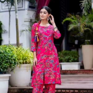 Gold Procoin Printed Rayon Top And Bottom