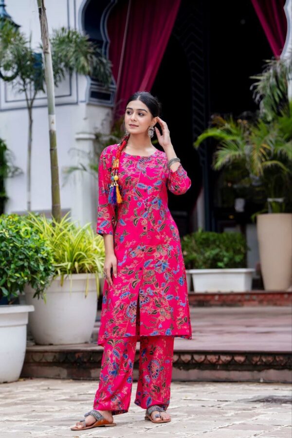Gold Procoin Printed Rayon Top And Bottom