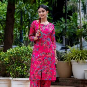 Gold Procoin Printed Rayon Top And Bottom