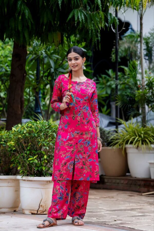 Gold Procoin Printed Rayon Top And Bottom