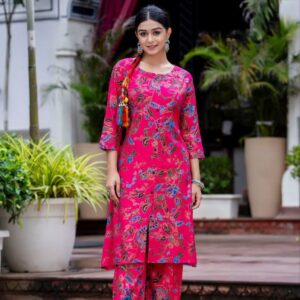 Gold Procoin Printed Rayon Top And Bottom