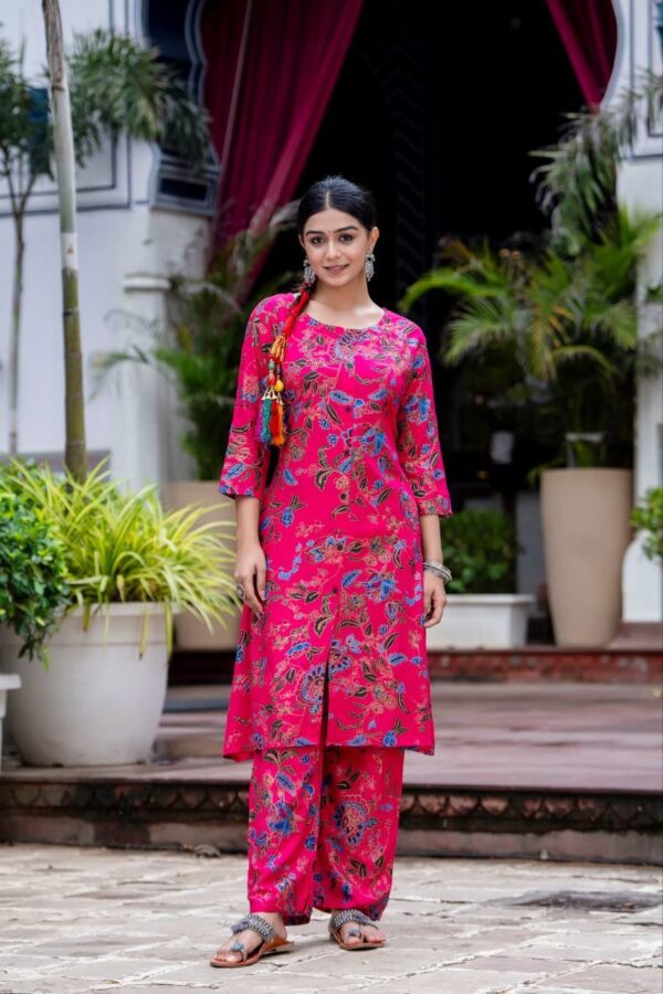 Gold Procoin Printed Rayon Top And Bottom