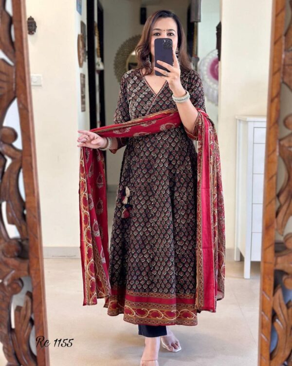 Beautiful printed with Handwork Anarkali Kurta Dupatta Set in new Summer Color