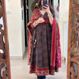 Beautiful printed with Handwork Anarkali Kurta Dupatta Set in new Summer Color