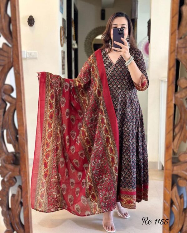 Beautiful printed with Handwork Anarkali Kurta Dupatta Set in new Summer Color