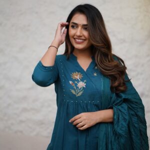 Beautiful cotton fabric kurti pant and dupatta