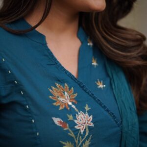 Beautiful cotton fabric kurti pant and dupatta