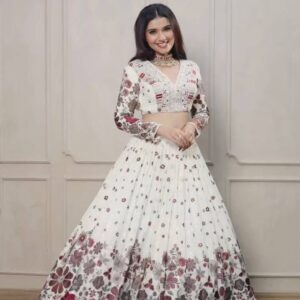 Fabric Foux Gorgette Lehengha Choli