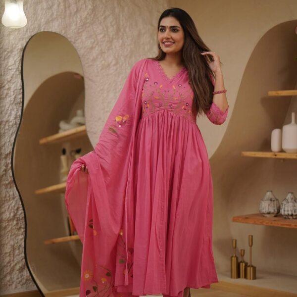 Women's printed cotton kurta & pant or dupatta set