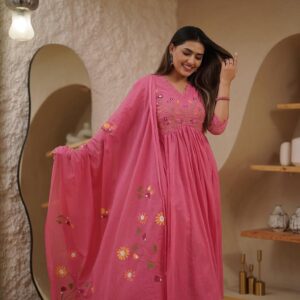 Women's printed cotton kurta & pant or dupatta set