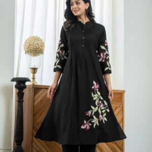 Pure Cotton Fabric Pleated Pattern Kurta