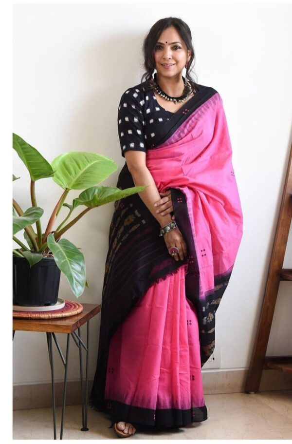 DIGITAL PRINT LINEN SAREE WITH DIGITAL PRINT BLOUSE