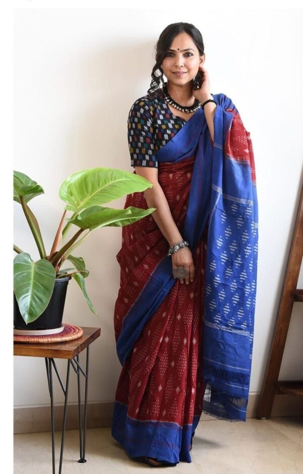 DIGITAL PRINT LINEN SAREE WITH DIGITAL PRINT BLOUSE