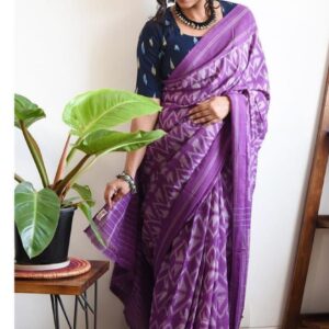 DIGITAL PRINT LINEN SAREE WITH DIGITAL PRINT BLOUSE