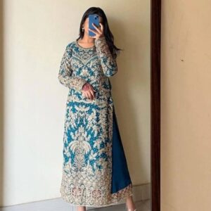 Heavy Faux Georgette With Heavy Embroidery Work With Diamond Handwork With Full Sleeve
