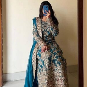 Heavy Faux Georgette With Heavy Embroidery Work With Diamond Handwork With Full Sleeve