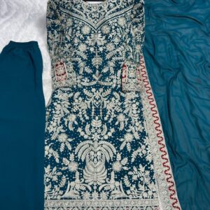 Heavy Faux Georgette With Heavy Embroidery Work With Diamond Handwork With Full Sleeve