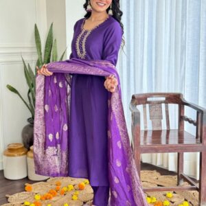 Roman silk kurt and pant. Heavy handwork . work kurta Paired with silk all over sequence work