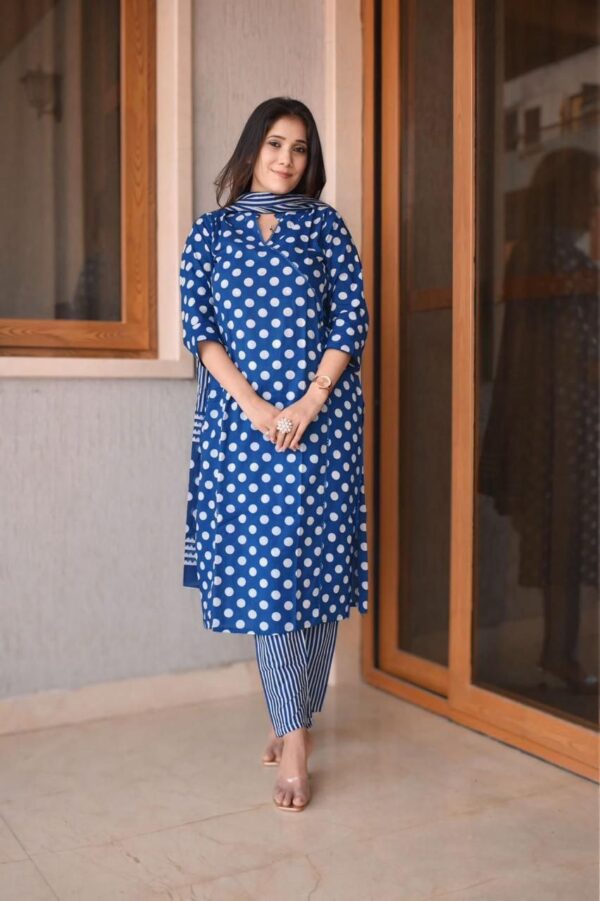 straight kurti with angrakha style and pant & duppta set
